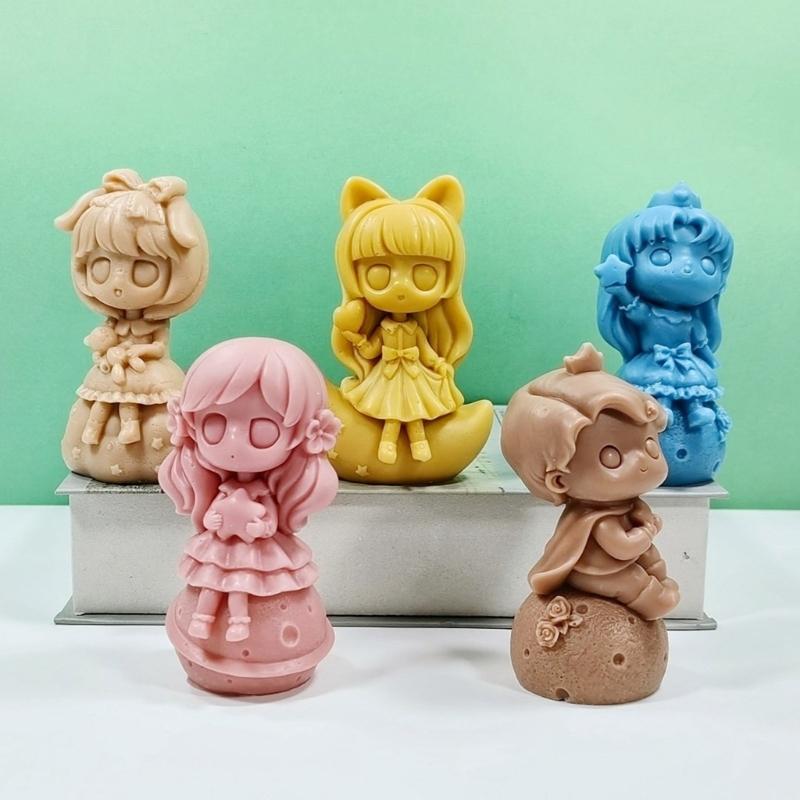 Форма для свечи в виде куклы-принцессы, силиконовые формы для гипса, настольные украшения, изготовление ароматических свечей ручной работы, форма для воска, смолы, мыла