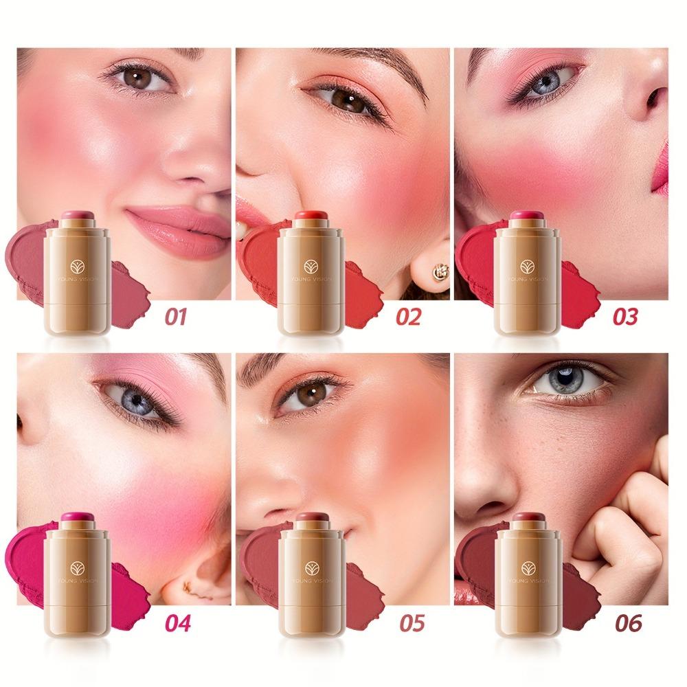 6 Colors Matte Waterproof Cream Blush Stick for Lips and Cheeks