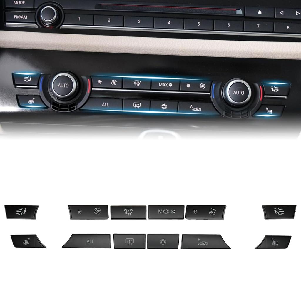 12PCS A/C and Heater Climate Control Button Repair Kit Fit for BMW 5/6/7/X5/X6 Series F07 F10/F06 F12 F13/F01 F02 520 528 530 535 550 640 650 750