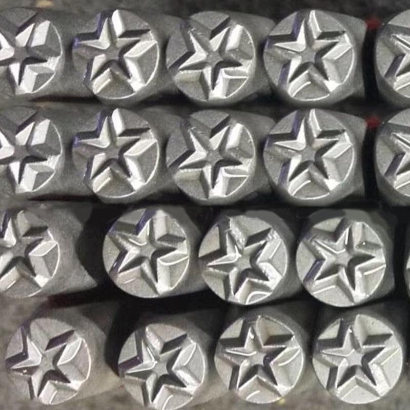 6pcs Versatile Star Shaped Metal Stamp Set Carbon Steel Punch Tools for Hobbyists Leather and Wood Embossing Supplies