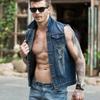 2024 Men's Sleeveless Ripped Denim Vest - Trendy Slim-Fit Korean Style for Spring, Summer, and Autumn
