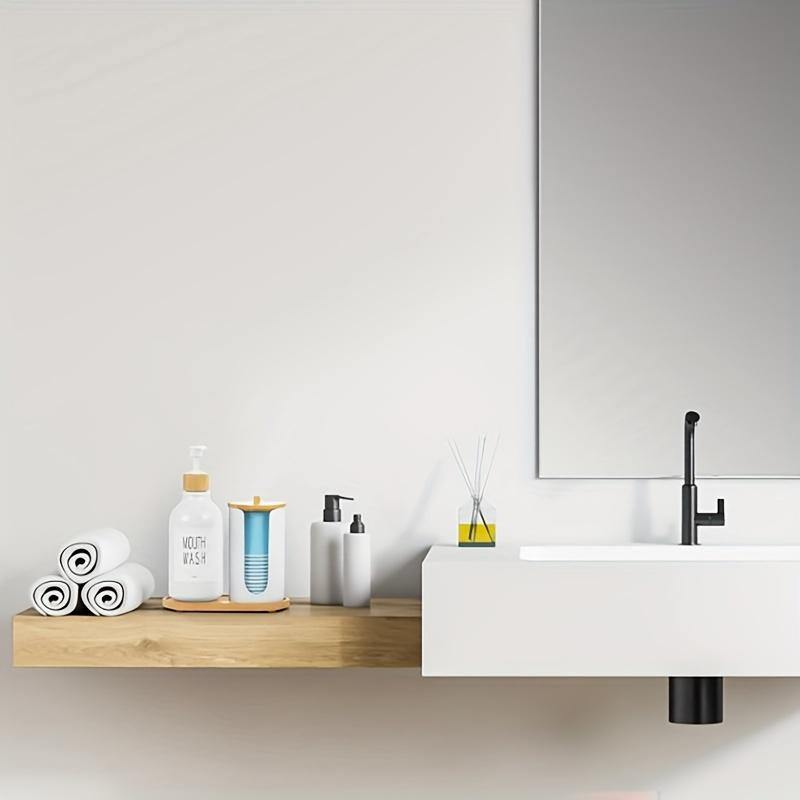 Диспенсер для ополаскивателя для полости рта в ванной комнате, бутылка-дозатор для ополаскивателя для полости рта с держателем для бумажного стаканчика, белый контейнер для ополаскивателя для полости рта объемом 17 унций с B