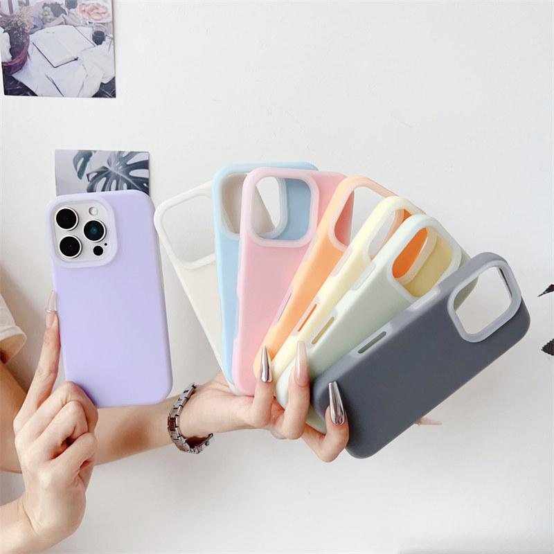 Простой чехол-желе из мягкого силикона в жидком состоянии карамельного цвета для iPhone 16 Pro Max 15 14 Plus 13 12 Pro 11, защитный чехол от падения