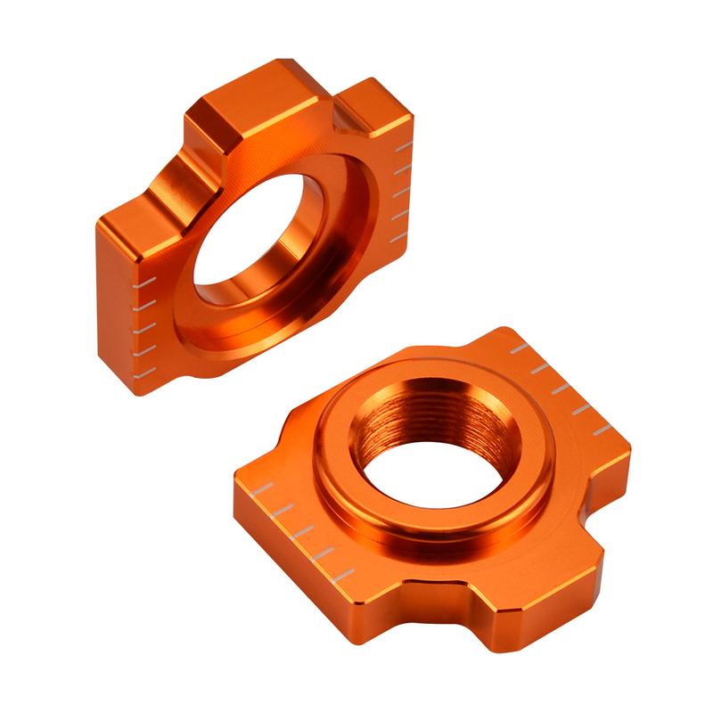 Motorcycle Aluminum Axle Blocks Chain Adjusters for KTM 690 SMC R 690 SMCR 2019-2025 690 Enduro R 2009-2025 690 Duke 2008-2019