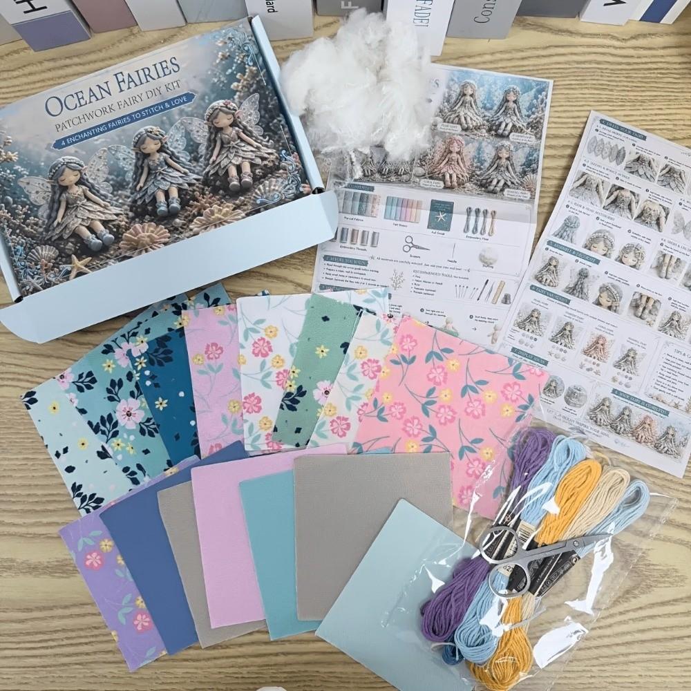 Floral Print DIY Quilted Fairy Kit Colorful Elf DIY Sewing Kit Handmade Gift