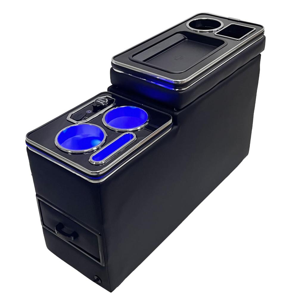 Консольный бокс AuoKeer с подсветкой и переходником для Toyota и консоль-подлокотник с USB, простой ящик для хранения подлокотника для Toyota 80 70 и 60 серий