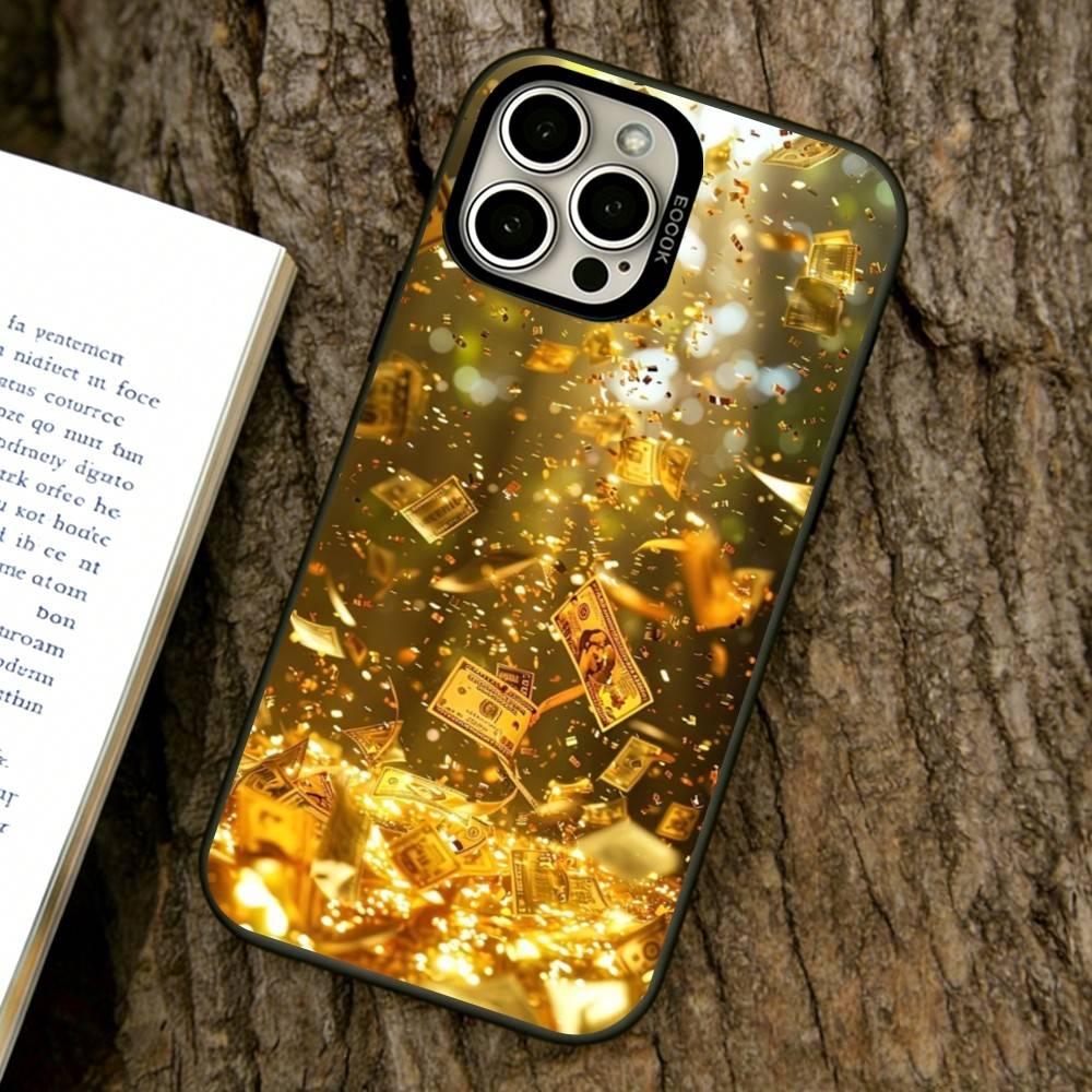 Gold Coins and Cash Phone Case For iPhone 17,16,15,14,13,12,11 Plus,Pro Max,XS,Colorful Silver Black Cover