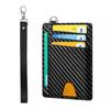 Slim Rfid Faux Leather Keychain Wallet Wristlet Card Holder Men and Womens Wallets with Key Ring