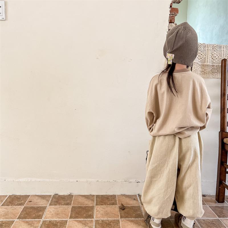 Autumn Girls Cotton Harem Pants Solid Children Loose Trousers Fashion Boys Casual Pants Loose Kids Clothes
