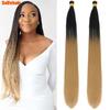 28” Synthetic Bone Straight Braiding Hair Bulk Crochet Braids Hair Pre Stretched Braiding Hair For Box Braids Hair Extensions