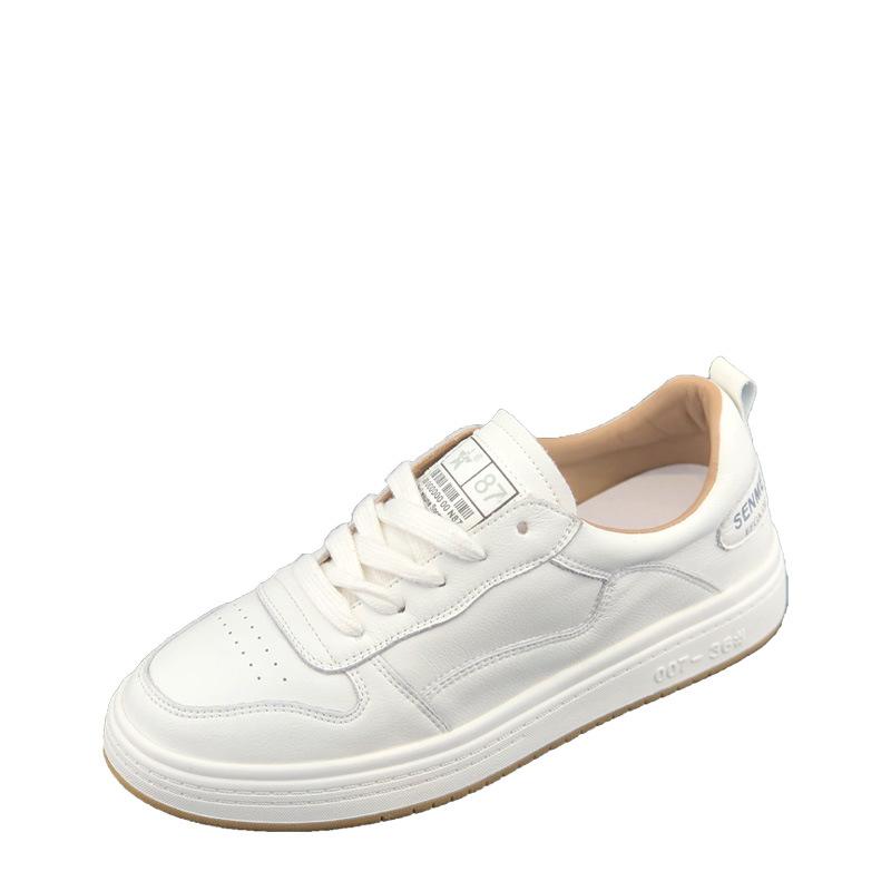 Белые туфли из натуральной кожи на плоской подошве, женские новые стильные студенческие универсальные повседневные спортивные туфли с мягкой подошвой, трендовые