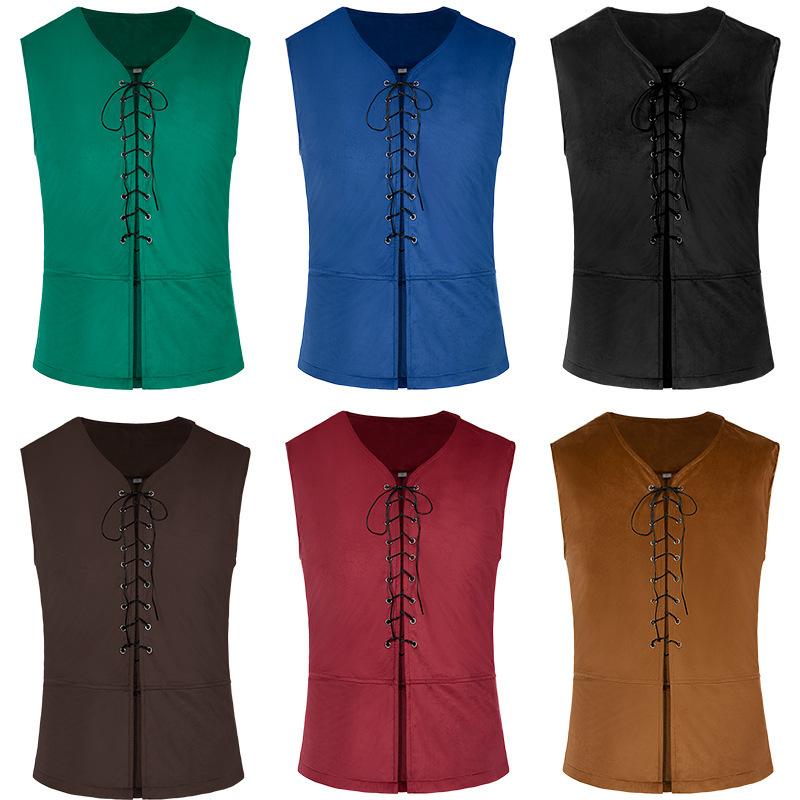 Halloween Medieval Punk Top Hat Beard Men Pants Vest Steam Jacket Gothic Victorian Era Suit Accessories