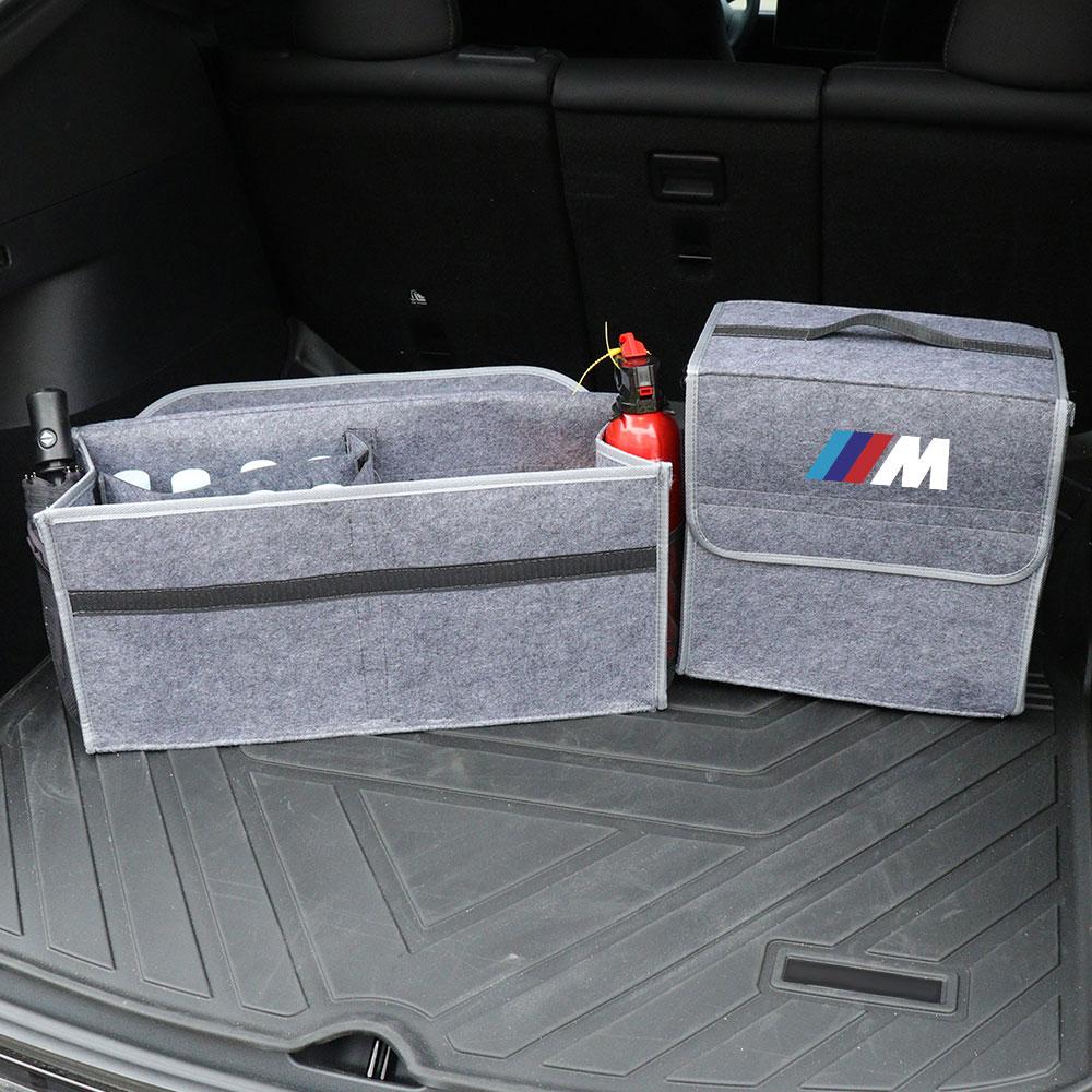 Для BMW M Performance Значки Автомобильная сумка для хранения в багажнике Фетровая ткань Органайзер Коробка Складной Автомобильный Декор Значка Аксессуары-органайзеры