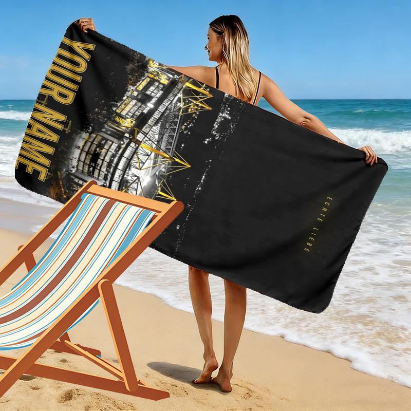 Custom Name Dortmund Print Beach Towel, Large Soft Quick Dry Towel for Beach Camping Swimming_xia