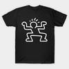 Мужская черная футболка с принтом Keith Dance Moves Haring Печать на трансферной бумаге без вырезания Хлопковая футболка