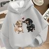 Kids Animal Print Hoodie Boys Girls Cute Dog Graphic Sweatshirt Loose Fit Long Sleeve Hooded Pullover Tops Casual Streetwear