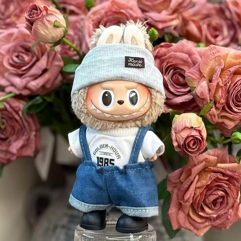 Designs 17cm LaBubu Plush Doll Clothes Anime Cute PVC Figure Doll Overall Skirt Dress Up Clothes