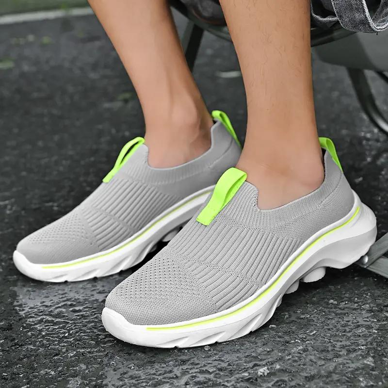 Fashion Running Shoes Men Lightweight Mesh Comfortable Flat Casual Walking Shoes Slip on Unisex Sneakers for Men Lightweight Casual Shoe