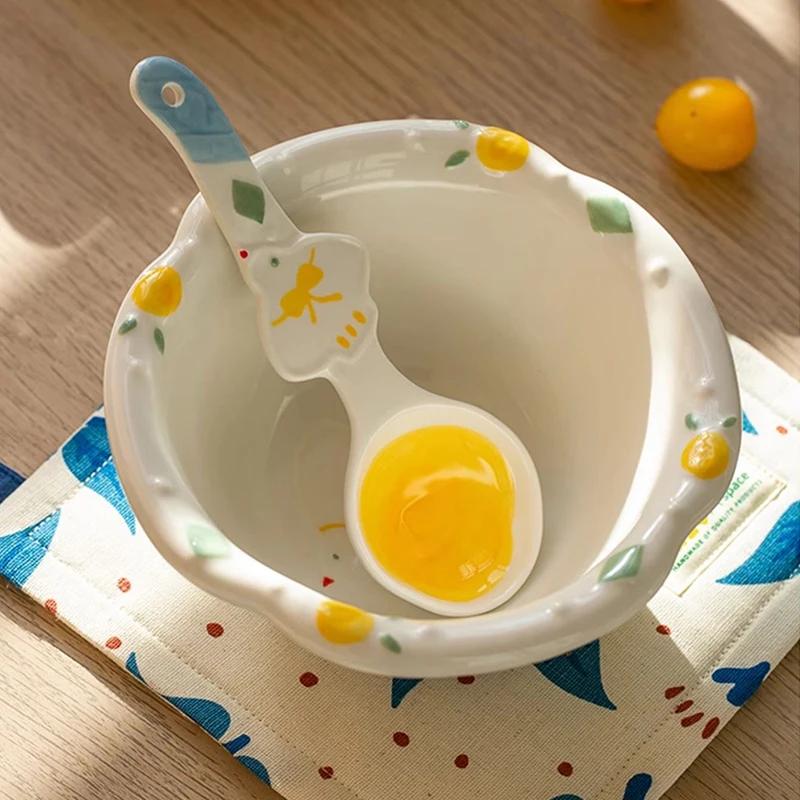 Творческая нестандартная керамическая тарелка Милые мультяшные изысканные обеденные тарелки Послеобеденный чай Десерт Фрукты Тарелка Завтрак Салатницы