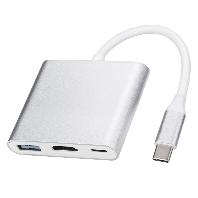 Адаптер 4K USB C Hub To HDMI, многопортовый адаптер Type C с портами USB, совместимый с ноутбуками, смартфонами и планшетами