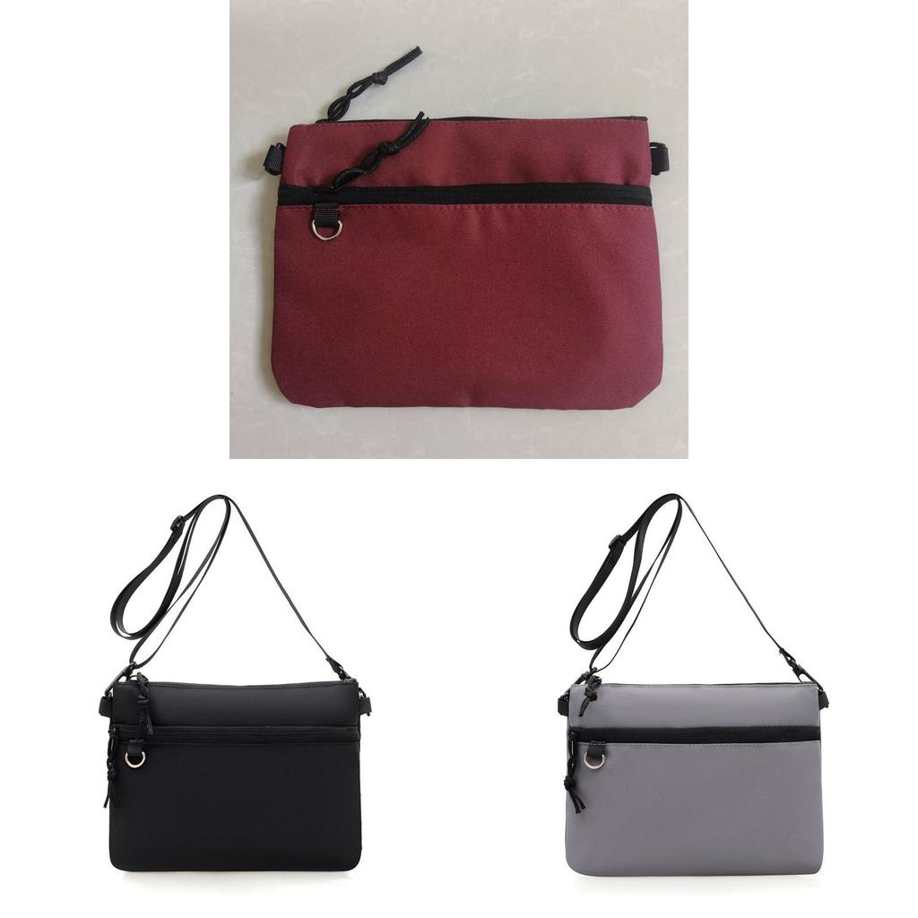 Mens Casual Nylon Crossbody Bag With Stitch Detailing For Travel And Everyday Use