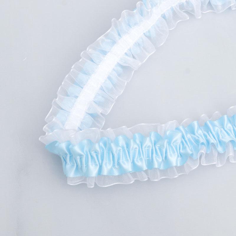 Элегантная двойная полиэстеровая эластичная лента прозрачный шифон кружево Лолита юбка аксессуары ручной работы сделай сам оборки кружева украшения для дома