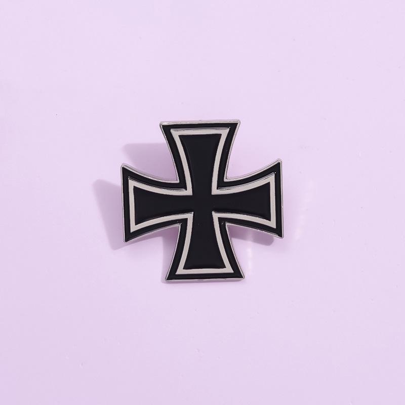Модная брошь в виде черного креста в темном стиле - аксессуары для Хэллоуина