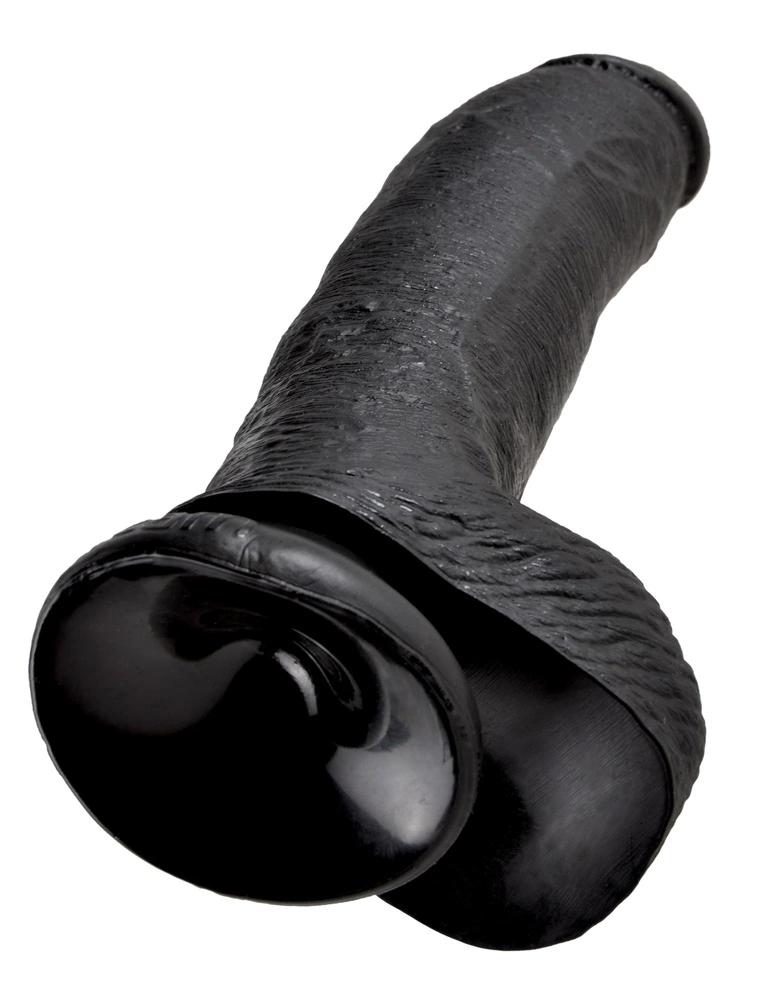 King Cock - Realistic Dildo With Glans, Testicles And Veins 23 Cm Black