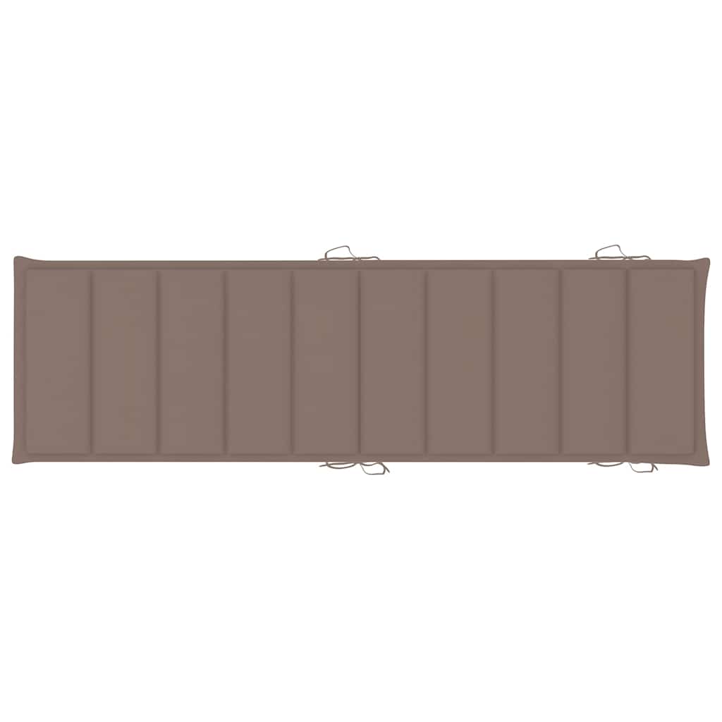 Teak Wood Sun Lounger with Cushion Taupe