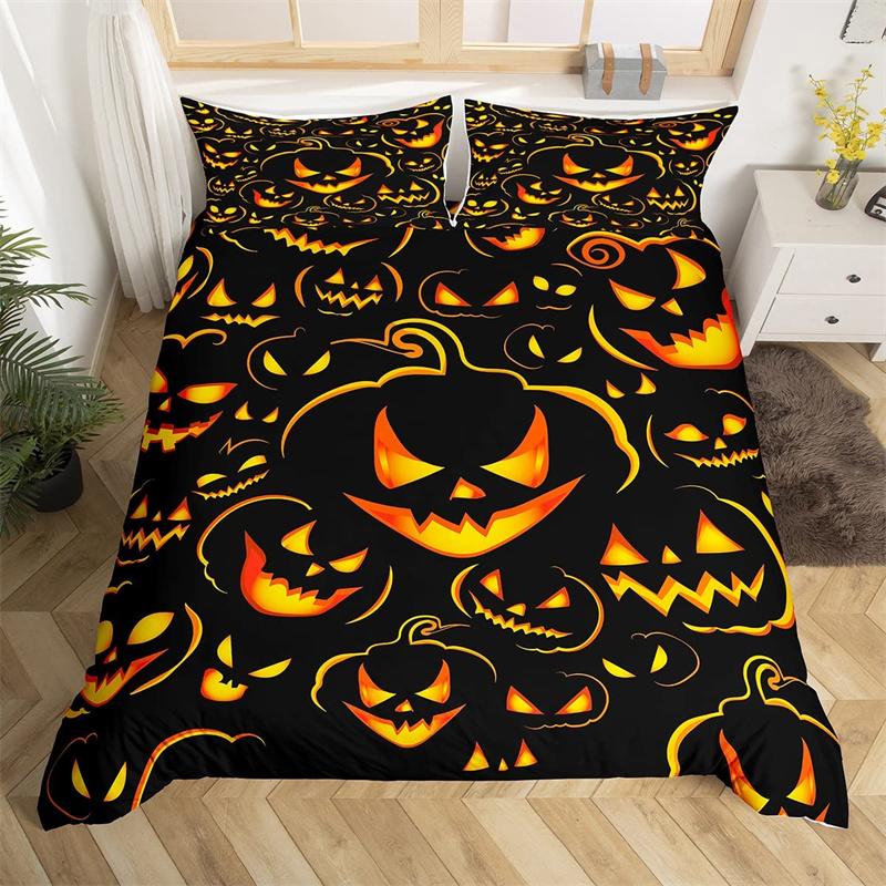 Пододеяльник с тыквенным деревом Happy Halloween Комплект постельного белья из микрофибры с рисунком ужасов Покрывало для детской комнаты для мальчиков и девочек-подростков