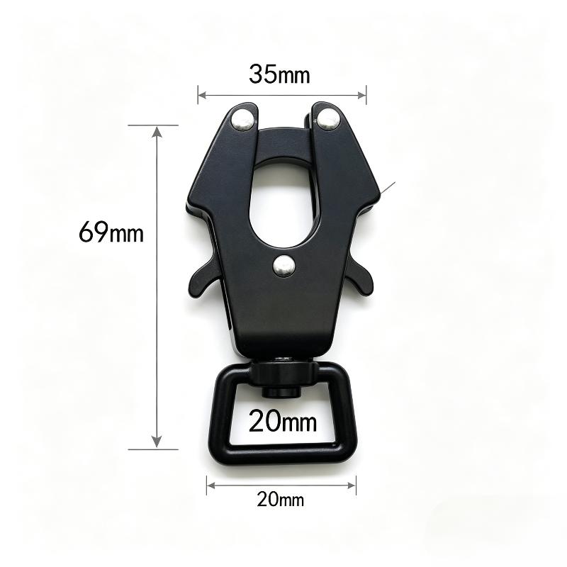 Dog Leash Locking Clasp 360° Swivel Frog Clip Tangle-Free Quick Release Hook for Pet Training Outdoor Activities