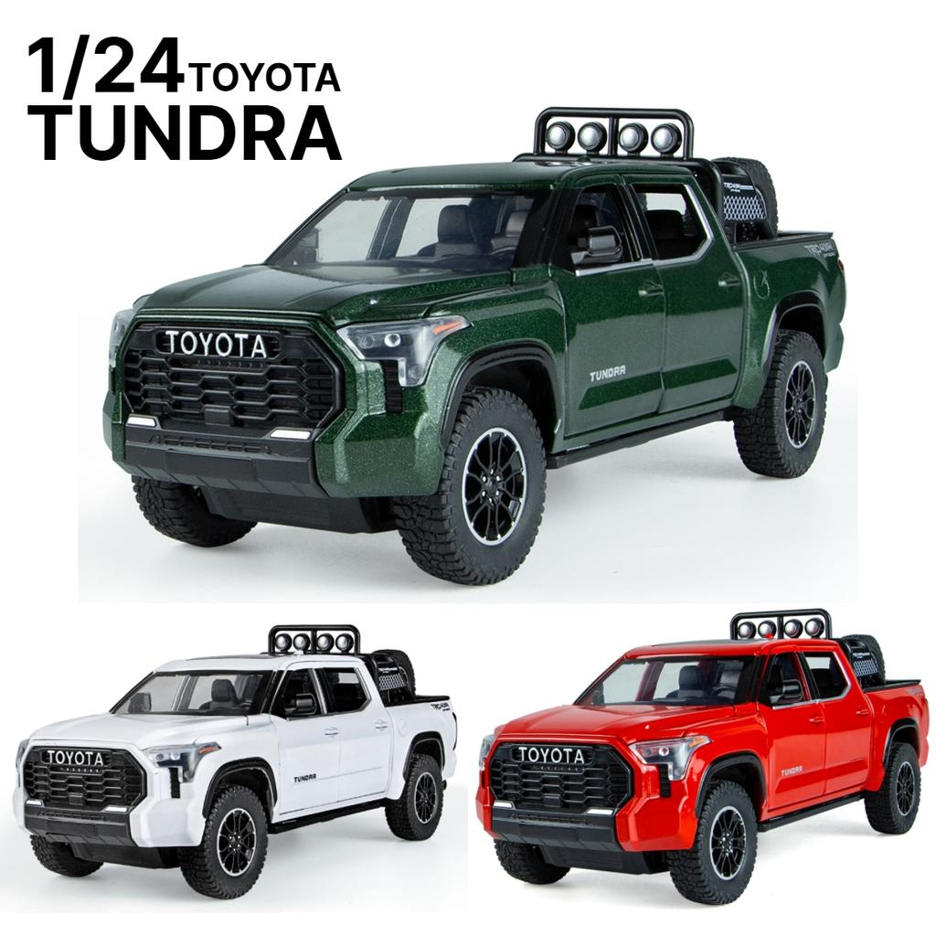 1/24 TOYOTA Tundra TRD Пикап Внедорожный литой сплав Миниатюрная игрушечная модель автомобиля с инерционным механизмом, звуком и светом, коллекция подарков для мальчика