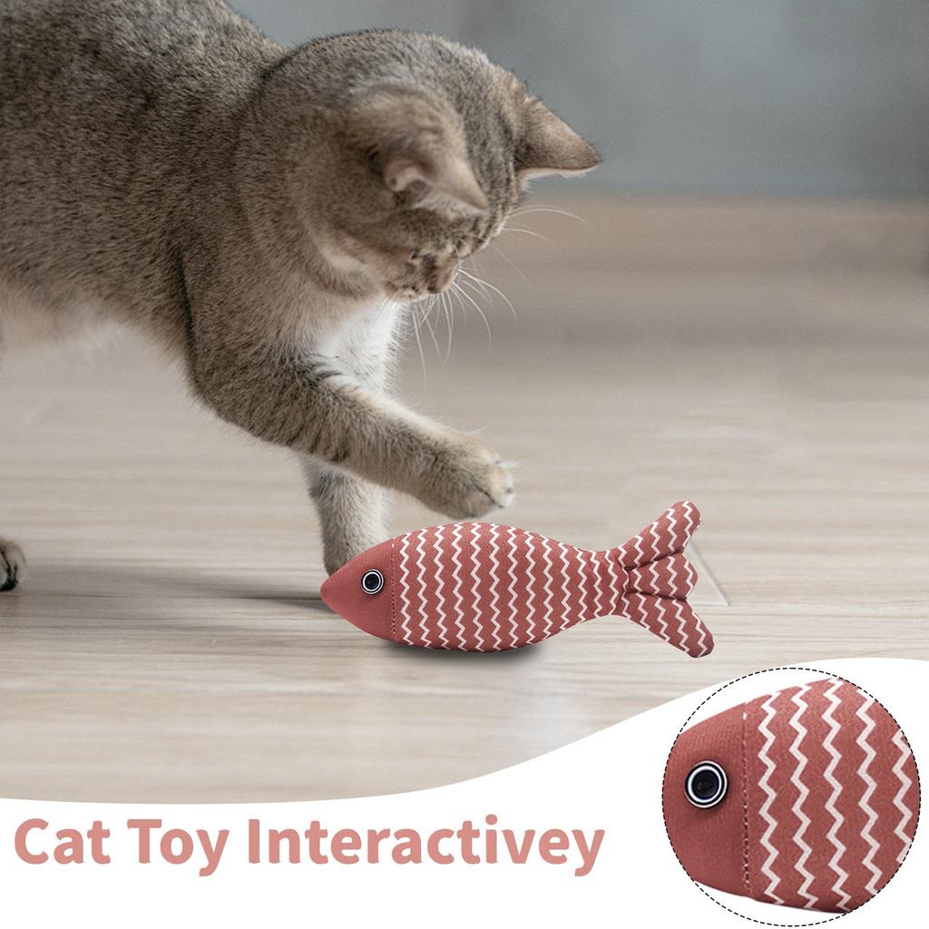 Игрушка Рыба, Игрушка с кошачьей мятой, Мягкая хлопковая игрушка Рыба, Забавная мешковинная рыба для жевания, Тканевая рыба с кошачьей мятой для жевания зубов