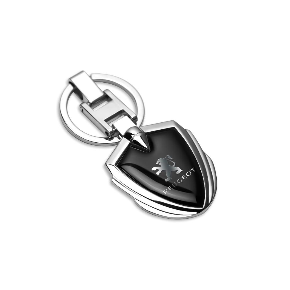 2026 Hot Car Sticker Metal Alloy Car Keychain Pendant Key Ring Car Key Accessories For Peugeot 207 3008 206 208 308 307 407 508