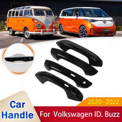 Подходит для Volkswagen VW ID. Buzz 2022 2023 Глянцевая черная смарт-наклейка на дверную ручку, отделка, защитная пленка для автомобиля, аксессуары