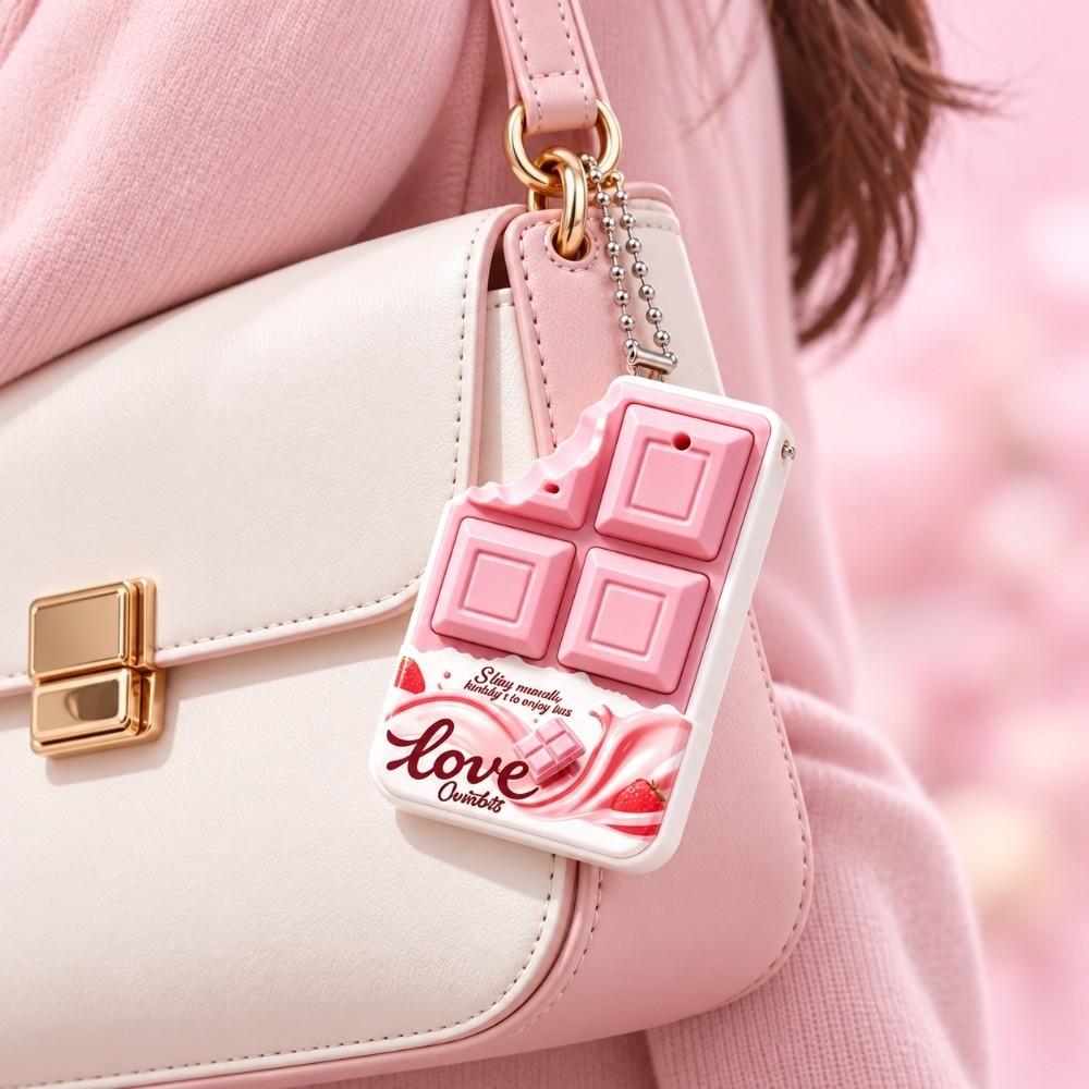 Reusable Chocolate Keychain Portable Chocolate Button Pendant Fashion Fidget Toy Keychain  For Kids