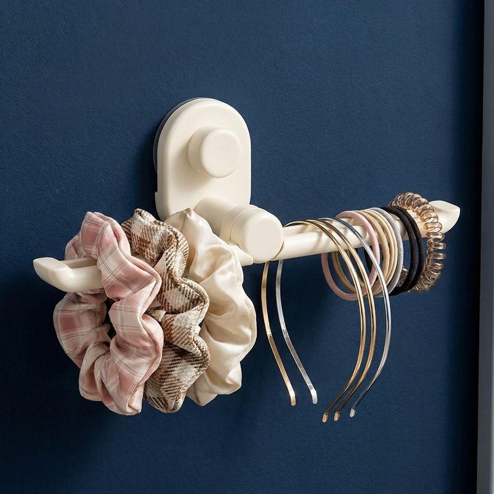 2 Pieces Wall Mounted Suction Cup Hair Tie Storage Rack Scrunchies Storage Rack for Bathroom