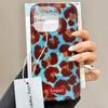 Blue Background Retro Leopard Phone Case for Iphone 17 Air 16 15 14 7 8 Plus 13 11 12 Pro Max X XS XR SE 2022 2020 16e TPU Cover