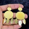 Golden Look Gemstone Handmade 925 Sterling Silver Jewelry Earring 3.35" M-3384