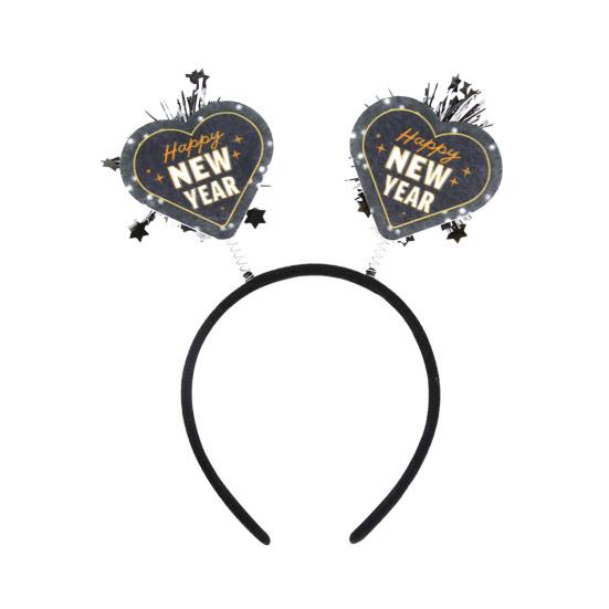 Yousheng Elastic Hair Hoop Men Women New Year Theme Headband HAPPY NEW YEAR Decoration Versatile Hair Accessory
