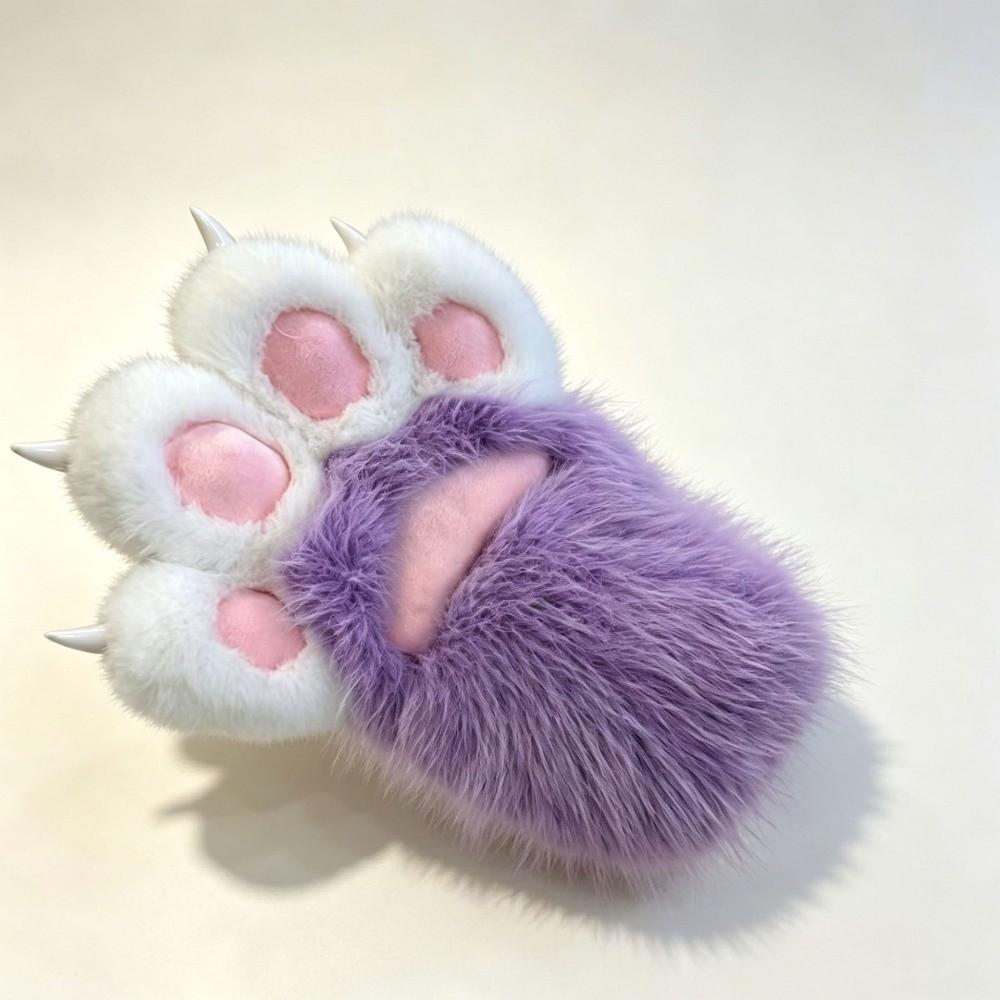 Furry Cosplay Costume Gloves Warm Plush Cat Paw Gloves Cute Cat Claw Mittens Party