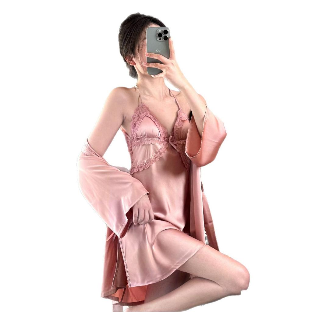 1011 new suspender pajamas for women, sexy pure desire, high-end ice silk pajamas, loungewear with chest pads, pajamas for women