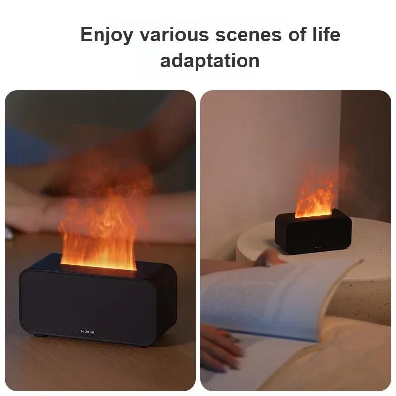 Newest Flame Aroma Diffuser Humidifier USB Desktop Simulation Light Aromatherapy Purifier Air for Bedroom With 7 Colors Diffuser