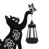 Garden Solar Light Solar-Powered Metal Cat Shape Light with Stakes Easy Installation Outdoor Rustproof Decorative Light for Garden Lawn Yard