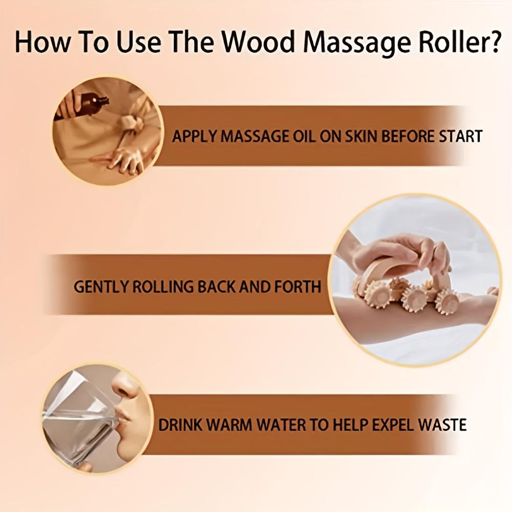 1 шт. Деревянный роликовый массажер - Для расслабления мышц и снятия стресса - Отличный инструмент для массажа и релаксации для дома или путешествий