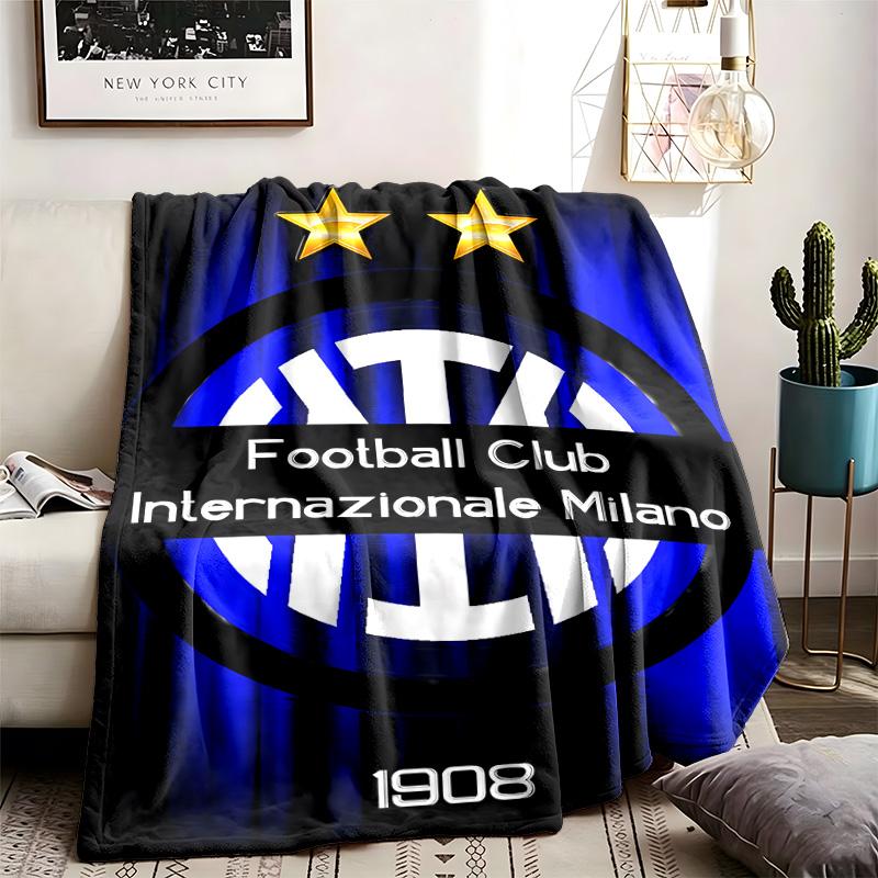 FC Internazionale Milano Theme Personalized Outdoor Flannel Blankets Soft And Suitable For All Seasons Perfect For Sofas Beds And Camping