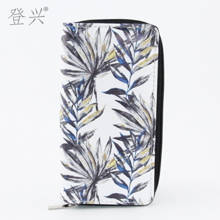 New Flower Leaves Ethnic Style PU Long Wallet, Clutch Bag