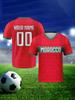 Custom Morocco Football Jersey Personalized Name Number V-neck Soccer Team Shirt for Men Women Kids