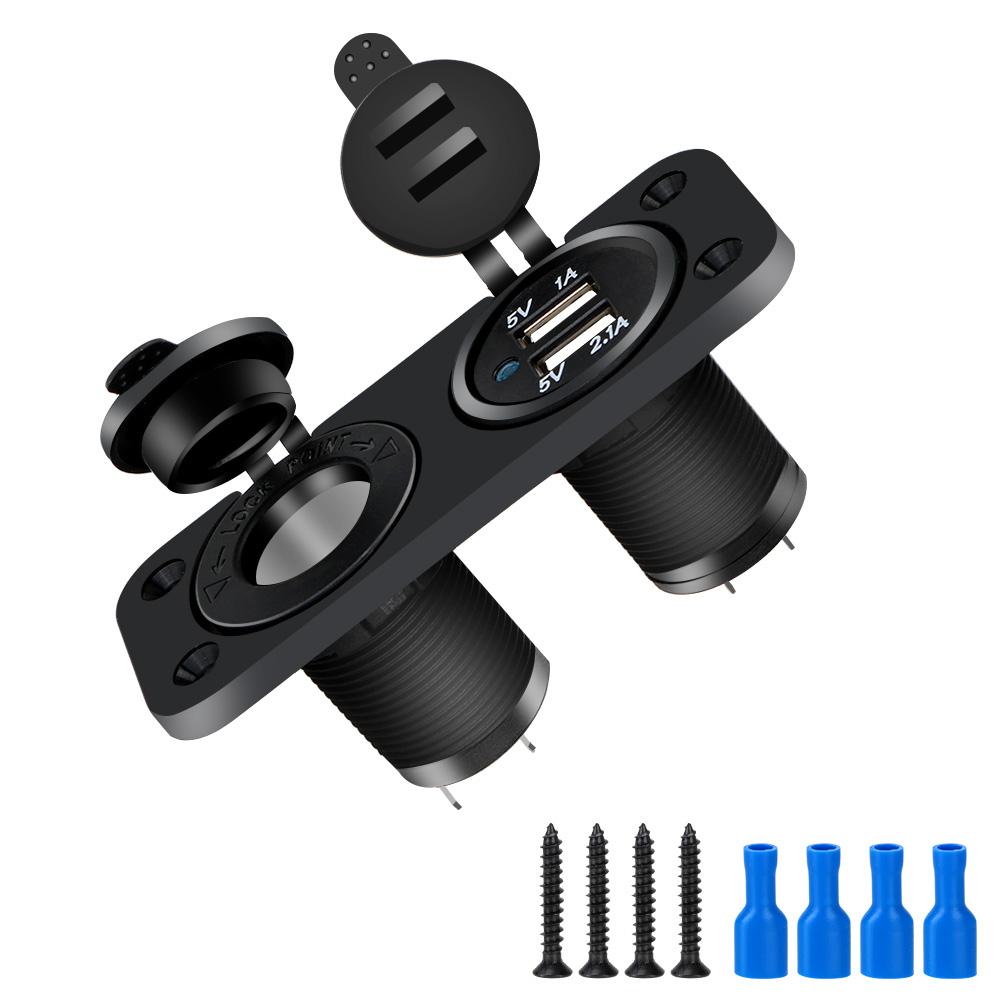 5V Dual USB Charging 12-24V Car Socket Splitter Charger Power Adapter Universal Car Charger For Car And RV