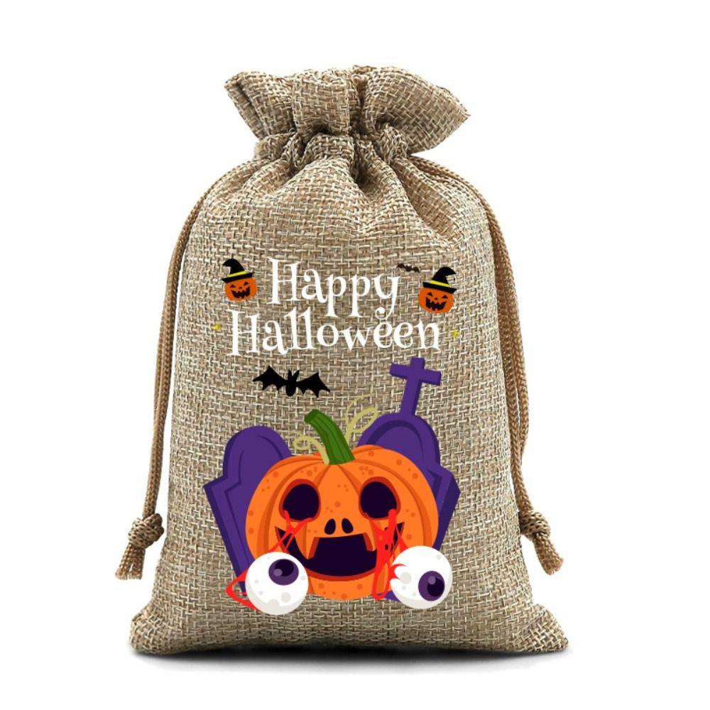 12Pcs Pumpkin Ghost Trick or Treat Candy Bag Handheld Candy Packaging Bags Kids